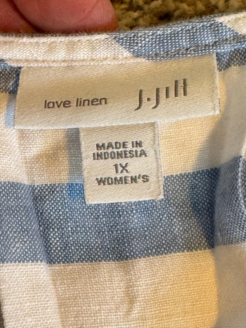 J. Jill Blue and White Striped Linen Dress - 1X - Picture 4 of 8